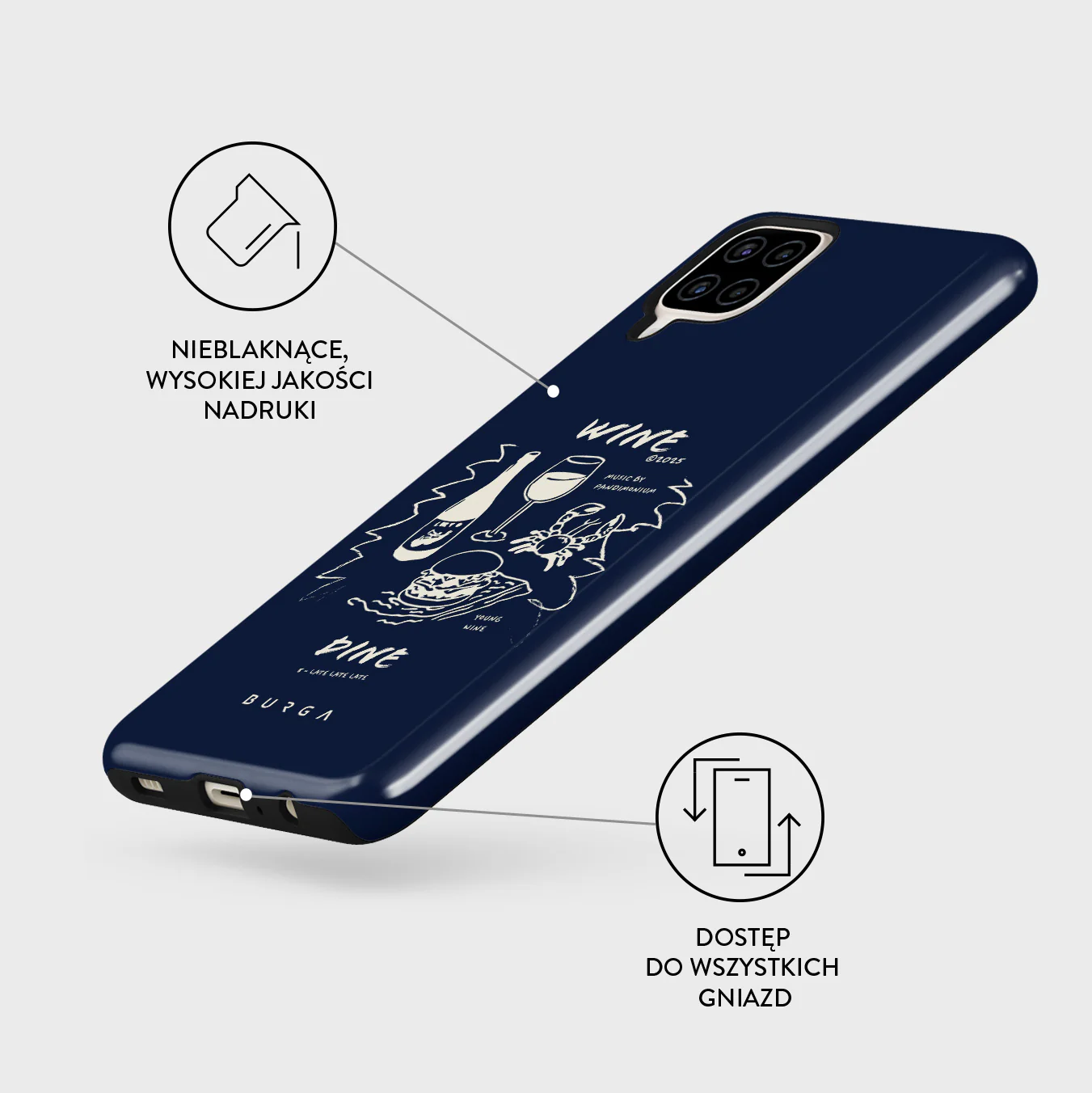 Wine & Dine - Samsung Galaxy A12 4G Etui - Image 3