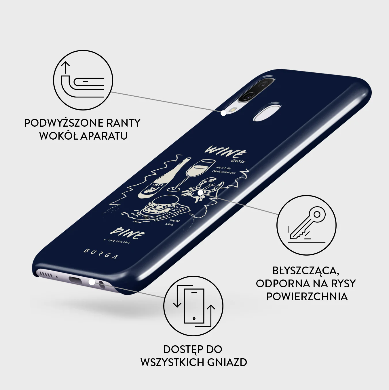 Wine & Dine - Samsung Galaxy A40 Etui - Image 3