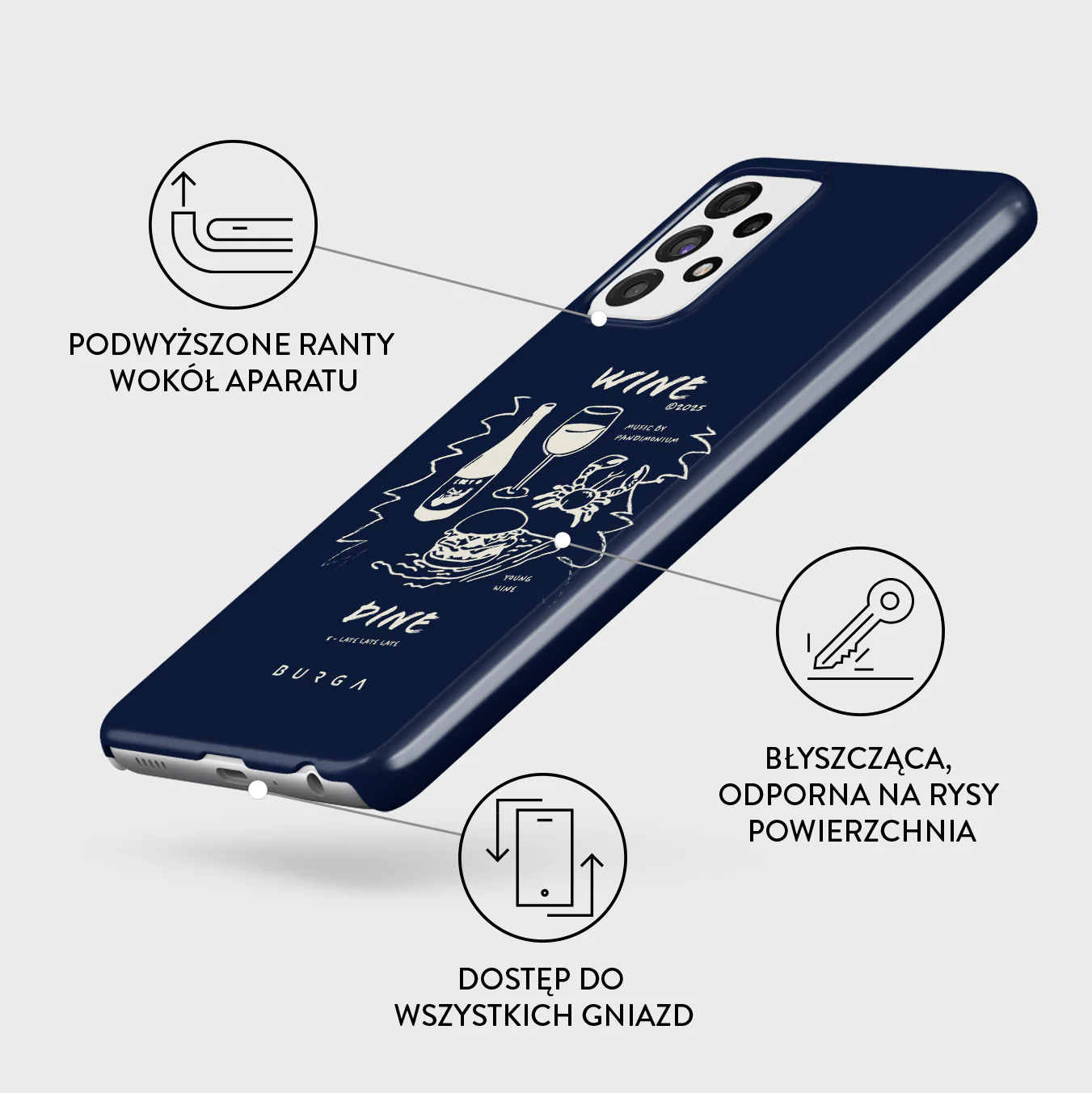 Wine & Dine - Samsung Galaxy A72 4G / 5G Etui - Image 3